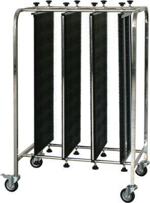 Stainless Steel ESD 4 Wheels Wire Shelf Trolley PCB Cart for Electronic Use