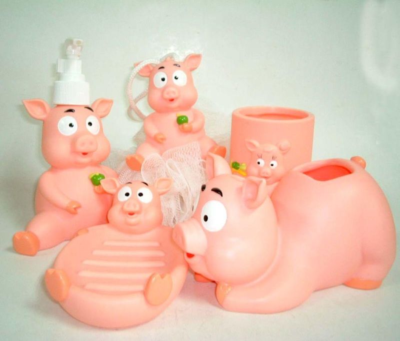 Piggy Baby Bath Accessories, Bathroom Accessories, Soap Dish, Sopa Dispener, Toothbrush Holder