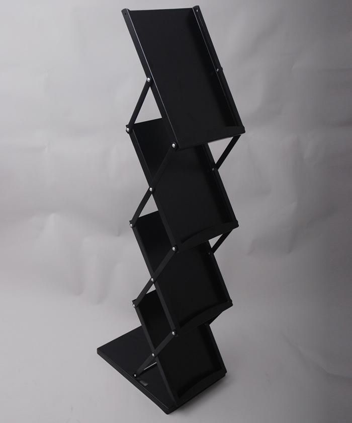 Black Color Iron Brochure Display Shelf Booklet Holder Magazine Rack