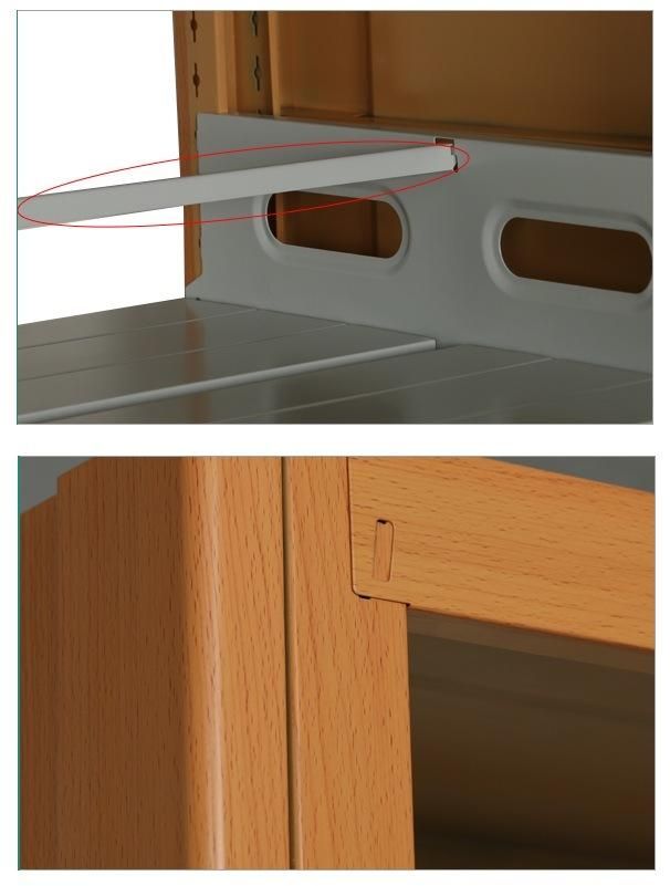 Modern Style Living Room Furniture Bookcase Metal Combined Book Shelf Rack Wooden for Home
