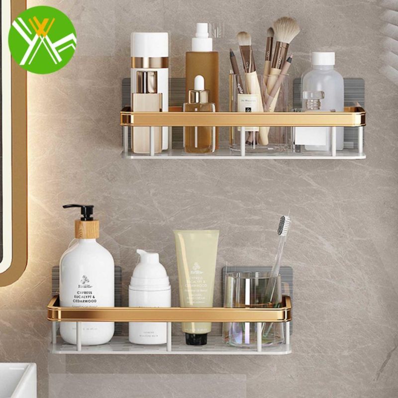 Ins Retro Bathroom Hanging Rack Simple Luxury Bathroom Wall Storage Rack for Bathroom Decoration