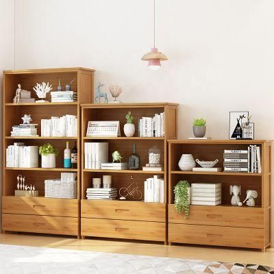 Foshan Factory MDF Bookcase Modern Portable Bookshelf with Drawer Living Room Small Furniture