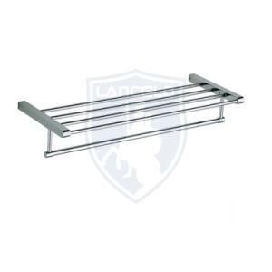 Hotel Project Chrome Double Towel Shelf Brass Towel Rack