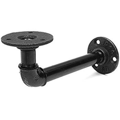 DIY Pipe Fittings Industrial Cast Iron Black Floor Flange Farmhouse Style Shelf Brackets 3/4&quot; Pipe Fittings