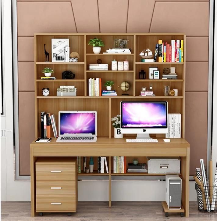 Computer Desktop Desk Home Bookcase Desk Bookshelf One Table Bedroom Solid Wood Desk Writing Desk Study Table