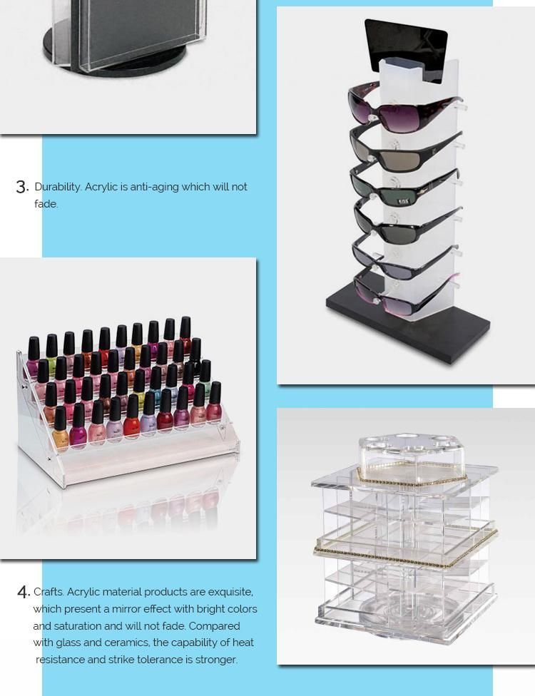 Transparent Color Acrylic Makeup Cosmetic Tabletop Display Rack