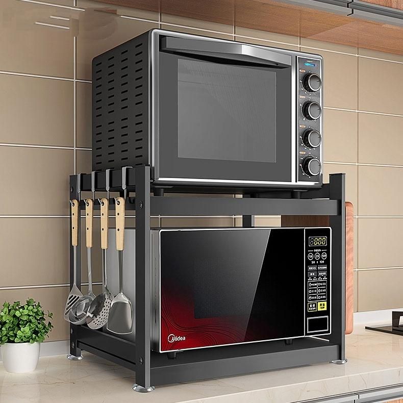 Adjustable Spice Holder Kitchen Storage Rack Standing Microwave Rack