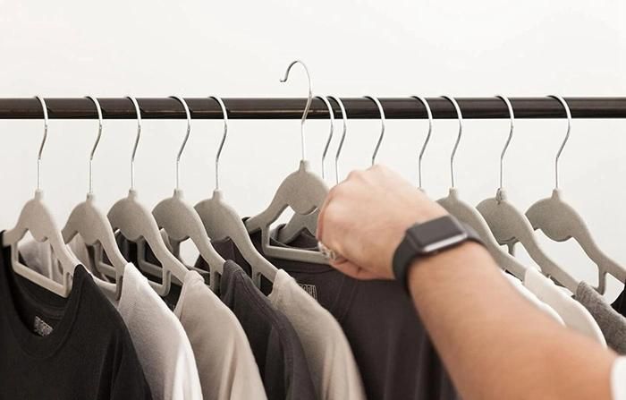 Metal Standing Garment Clothing Rack with Bottom Wooden Shelf