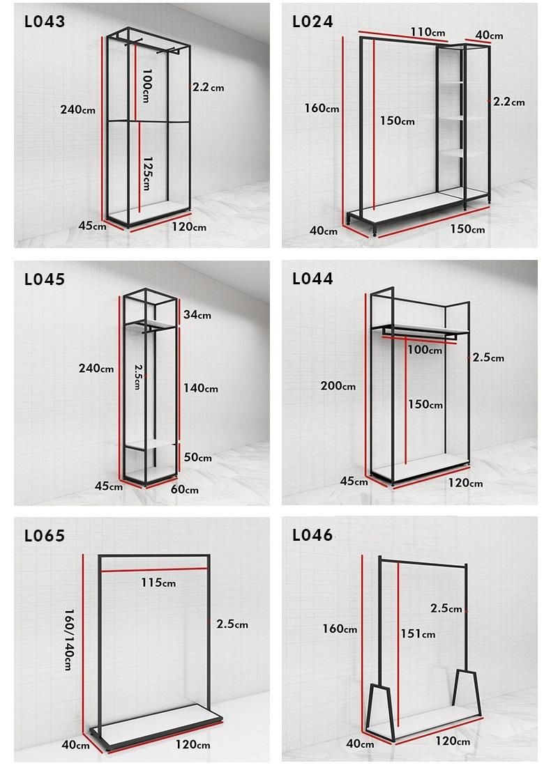 Wholesale Boutique Clothing Store Wall Furniture Display Apparel Display Racks