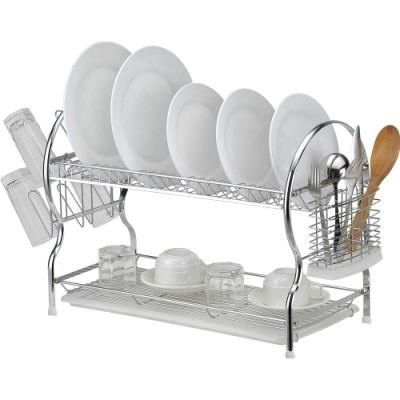 Hot Sale 2-Tier Wood Dish Rack and Drain Board in Sink or on Counter