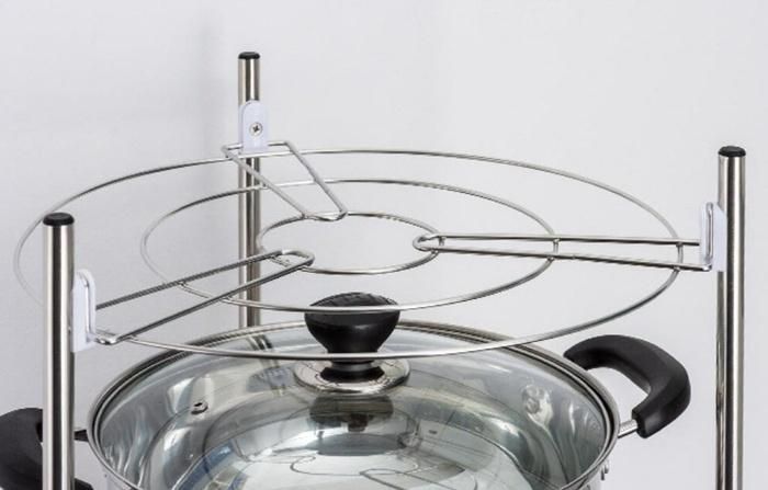 Stainless Steel Kitchen Storage Shelf Pan Stand Pot Holder Rack 5 Tiers