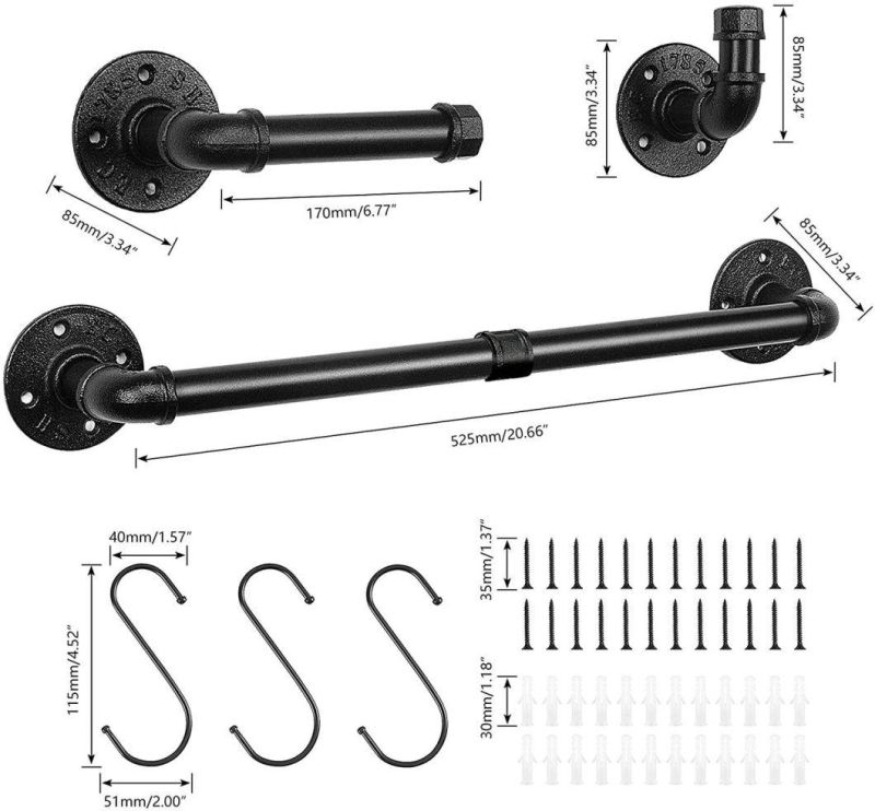 Industrial Style Bathrobe Towel Hooks Wall Mounted Metal Iron Pipe Hanger Coat Racks Bag Rack for Home Decoration