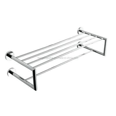 Wall Mounted Chrome Plate Brass Double Towel Rack for Bathroom