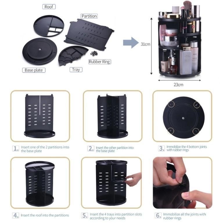 360 Rotating Makeup Organizer Acrylic Display Stand
