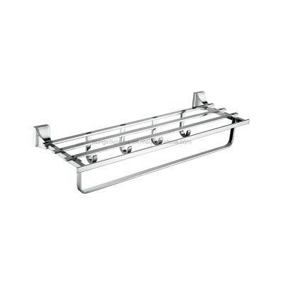 Durable Wall Mounted Brass Bathroom Towel Rack with Hook