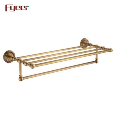 Fyeer Bathroom Accessory Antique Brass Towel Rack