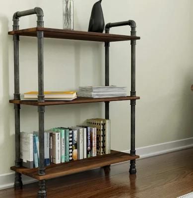 Heavy Duty Support L Decorative Metal Pipe Book Shelf