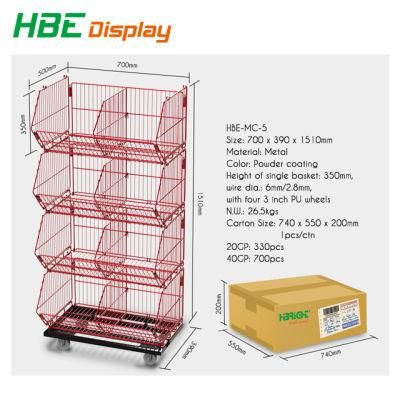Highbright Stackable Wire Basket Promotion Display Rack