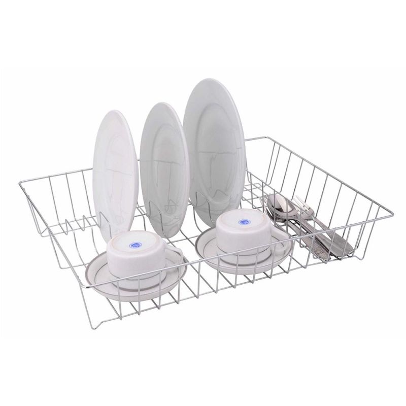 Popular Products 2021 Metal Kitchen Plate Rack Single Layer Drainer Folded Dish Rack