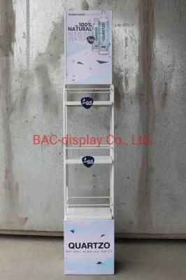 Water Bottle Metal Advertising Display Rack for Gas Station Salling