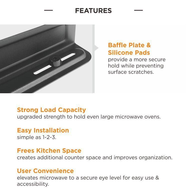 Heavy-Duty Microwave Oven Shelf Bracket, Microwave Oven Mount