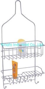 2 Tier Metal Bathroom Wire Organizer Shelf Shower Caddy-Shower Rack Kfs60015