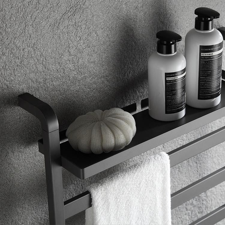 Kaiiy Black Electric Towel Warmer Bathroom Drying Rack Wall Mounted Heated Towel Rack