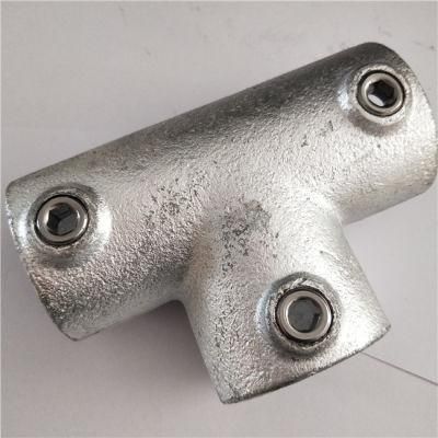 Galvanized Pipe Fittings Malleable Iron Metal Pipe Diameter Key Clamps Long Tee Fittings