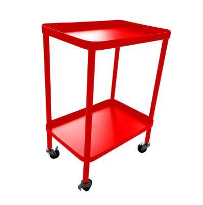 Red Cart Utility Cart Steel Mobile Shelf Metal Mobile Kitchen Rack