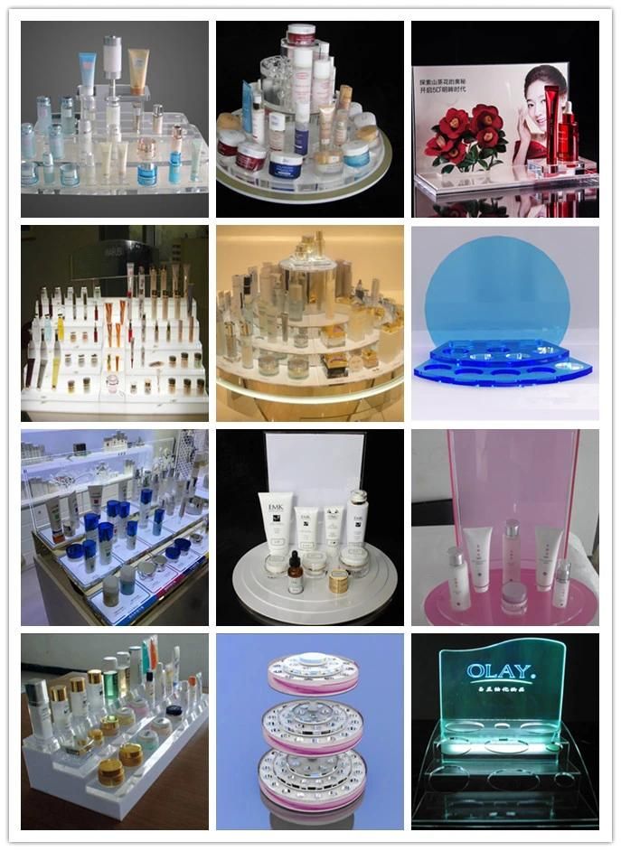 Acrylic Wood Display Shelf Rack for Cosmetic Display Stand