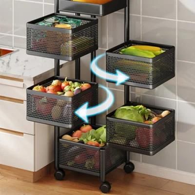 Hot Sale Kitchen Storage Rotate Basket Rack Manufacturer