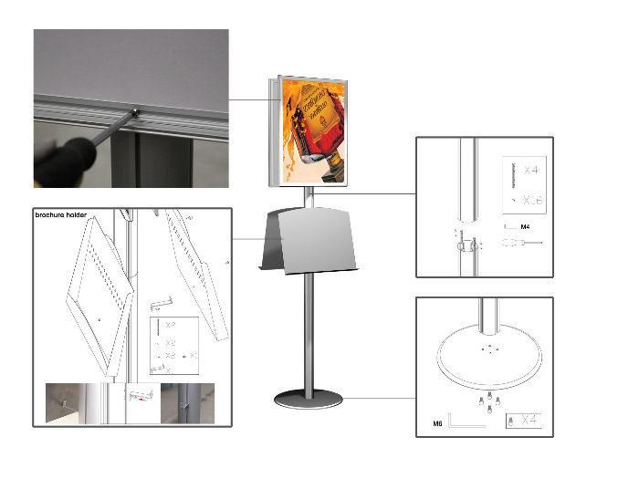 Double Sides Exhibitline Literature Stand Brochure Shelf