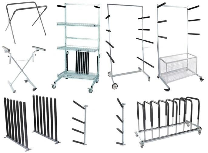 Mobile Bumper Storage Rack with Accessories Basket