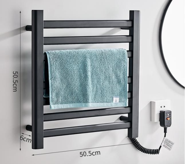 Wall Mounted Towel Warmer Dryer Rack for Bathroom Towel Radiator Black Towel Rack Rail Bar Holder Hanger Ladder Electric Heated Towel Rack