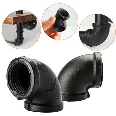 3/4 Inches X 2 Inches Black Malleable Iron Cast Pipe Fitting for DIY Decor