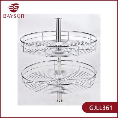 Kitchen Accessories Coner Storage Lazy Susan Wire Basket Rack (GJLL361)