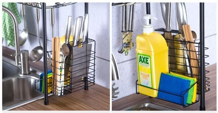 Over Sink Dish Drying Rack Kitchen Storage Organizer Stainless Steel Shelf