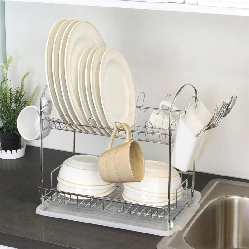 Stainless Steel Kitchen Accessories Plate Dish Drying Storage Rack