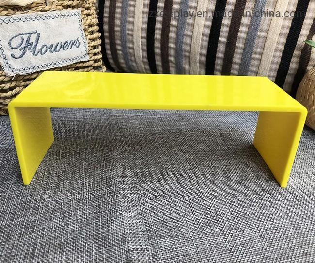 Yellow and Red Acrylic Cosmetic Display Stand Plexi Shoe Display Rack