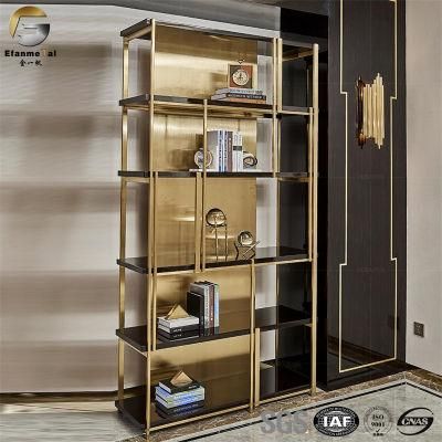 Ve390 High Quality Glossy Titanium Gold Stainless Steel Storage Shelf with Customized Tiers