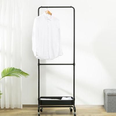 Clothing Garment Rack with Shelves Metal Hanging Stand