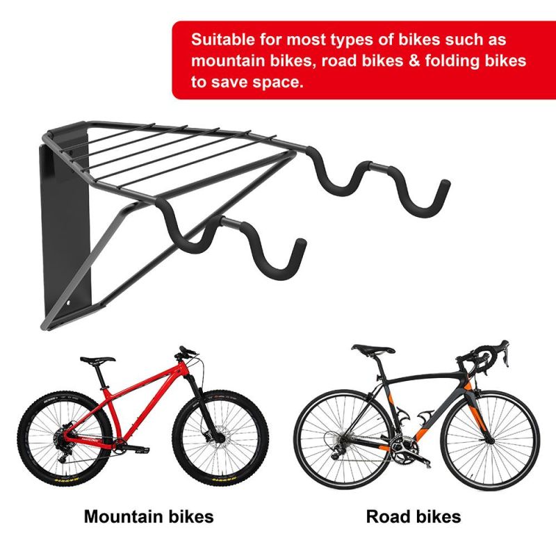 Bike Storage Wall Mount Rack for One Folding Horizontal Bike Hanger