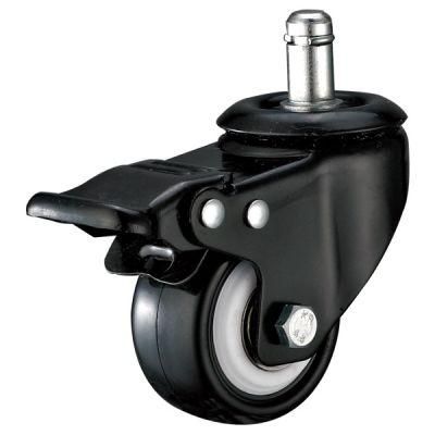 Friction Stem Caster Wheel with Brake PU Wheel for Rack Shelf