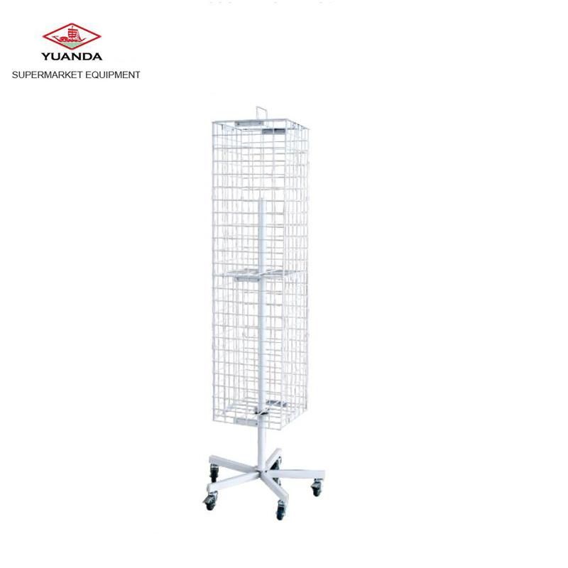 Powder Coated Supermarket Rolling Wire Display Rack