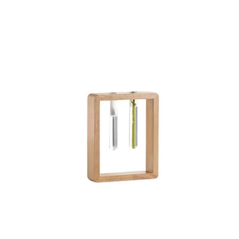 Wall Hanging Glass Planter Propagation Station Modern Flower Bud Vase Vintage Wood Stand