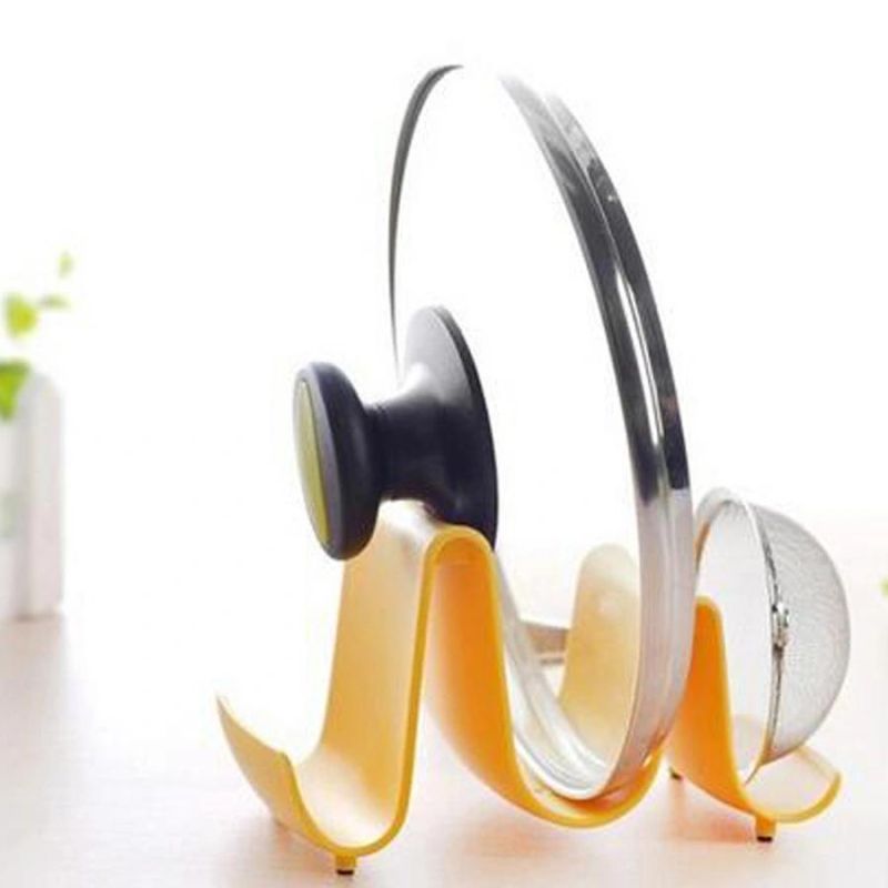 New Creative Wave Pot Cover Holder Multifunctional Spoon Holder Rack Pot Lid Stand Rack Kitchen Accessories