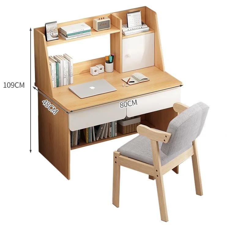 Simple and Stylish Home Computer Desk with Desk and Bookshelf