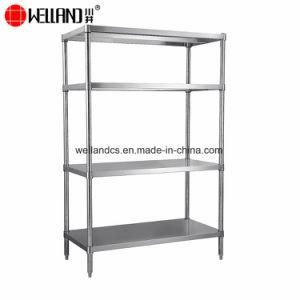 Commercial Industrial Inox Kitchen Storage Shelf 4-Tier 304 Stainless Steel Kitchen Rack