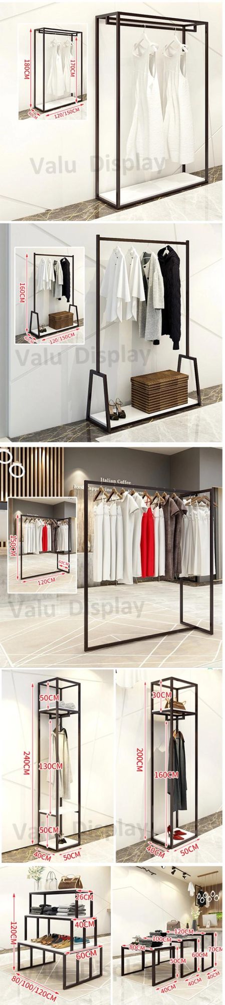 Garment Rack Women Clothes Store Display Rack Clothing Display Shelves Customized Clothing Display Rack