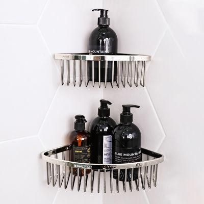 Wholesale Stainless Steel Shower Caddy Basket Shelf Shampoo Holder Organizer Wall Mounted Bathroom Shelf
